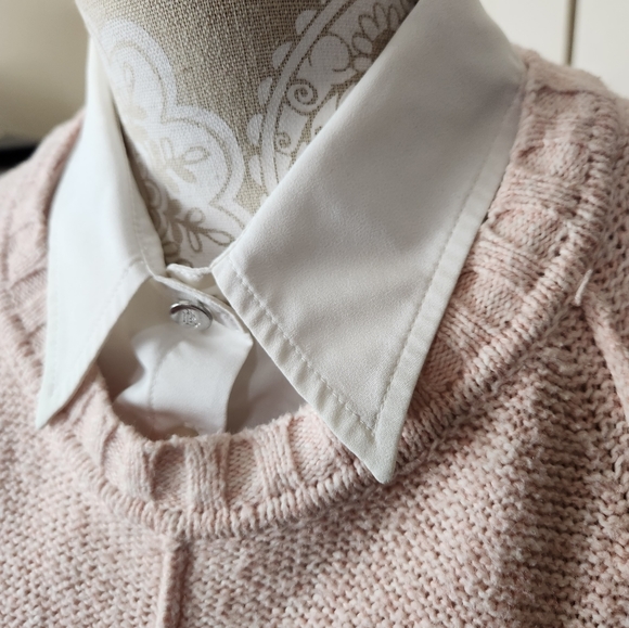 Lauren Ralph Lauren Preppy Pink Soft Academia Coquette Girl Sweater size PL - Picture 7 of 11